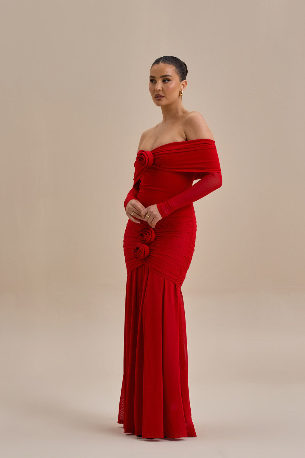 vestido largo rose