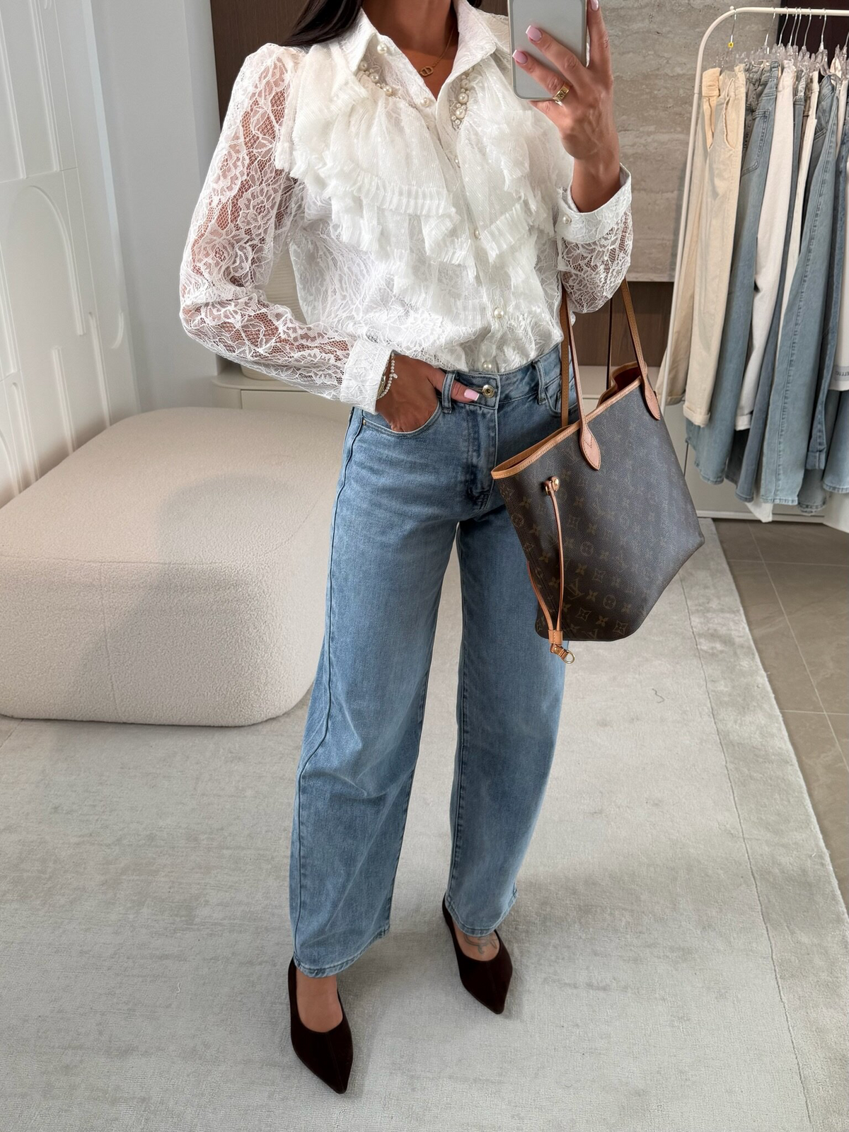 CAMISA MITTE CON PERLAS