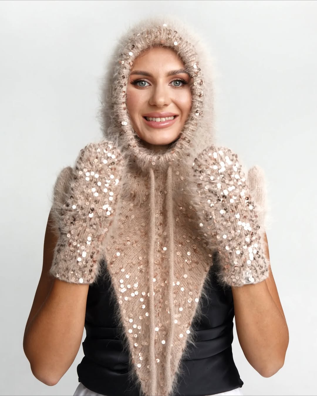 Gorro Glitter + guantes