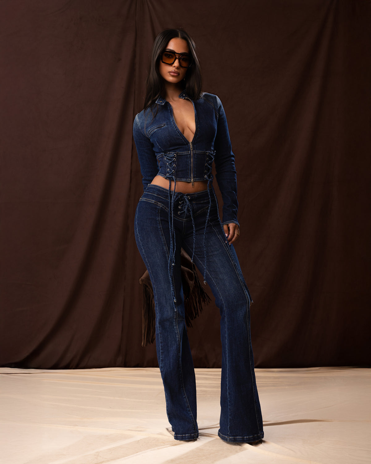 "SAPHIRA" TOP - BLUE DENIM