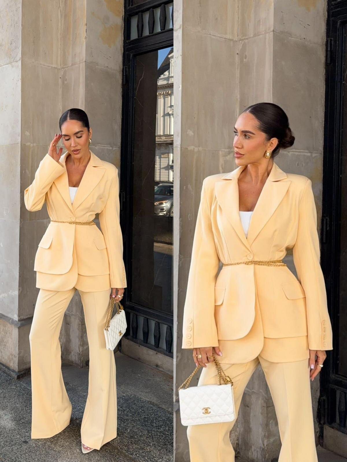 NICOLETTA,BLAZER AMARILLA MANTEQUILLA