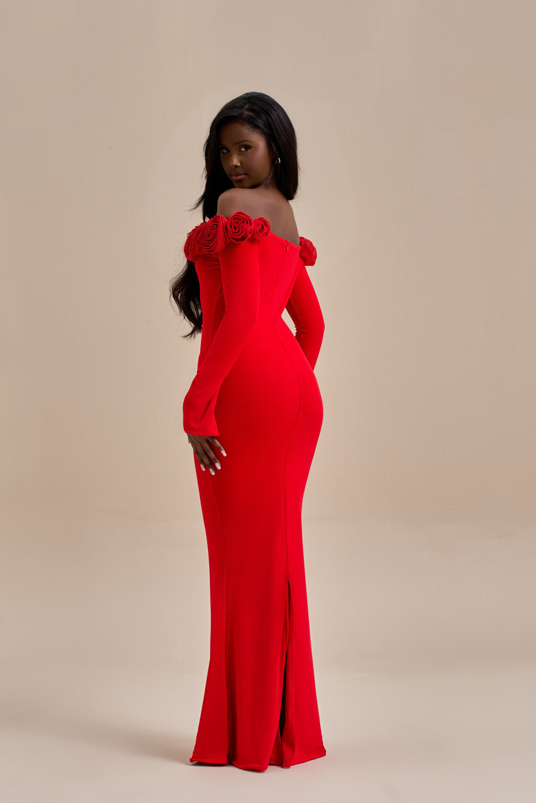 vestido largo rose