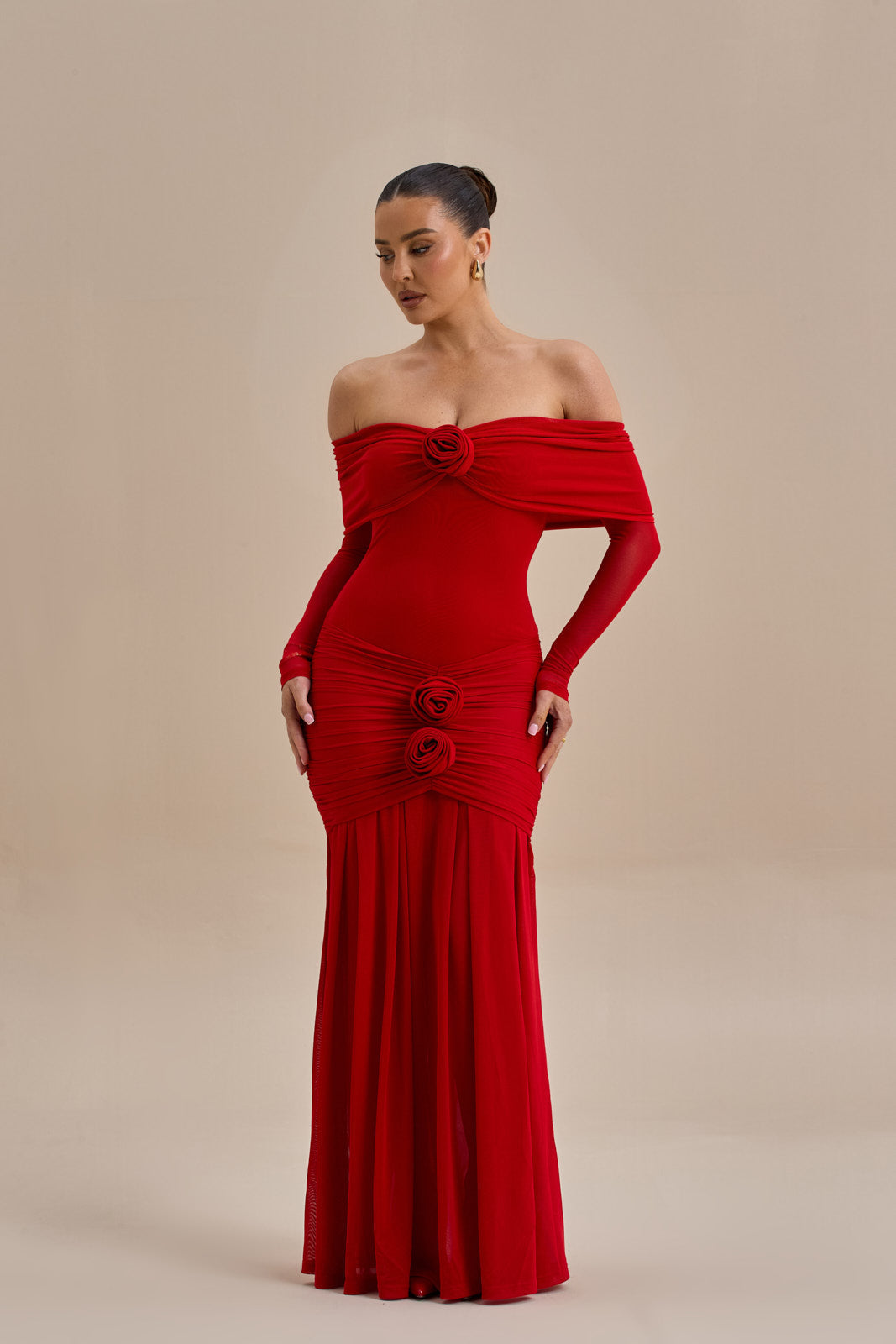 vestido largo rose