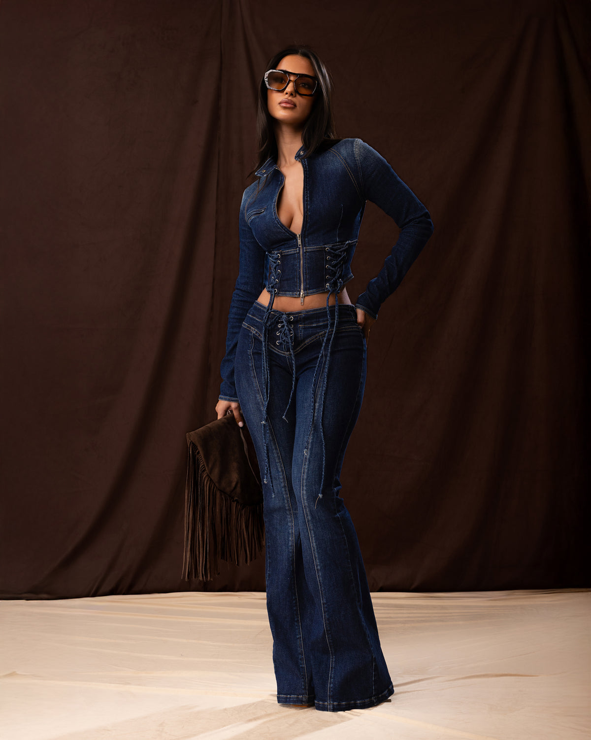 "SAPHIRA" TOP - BLUE DENIM