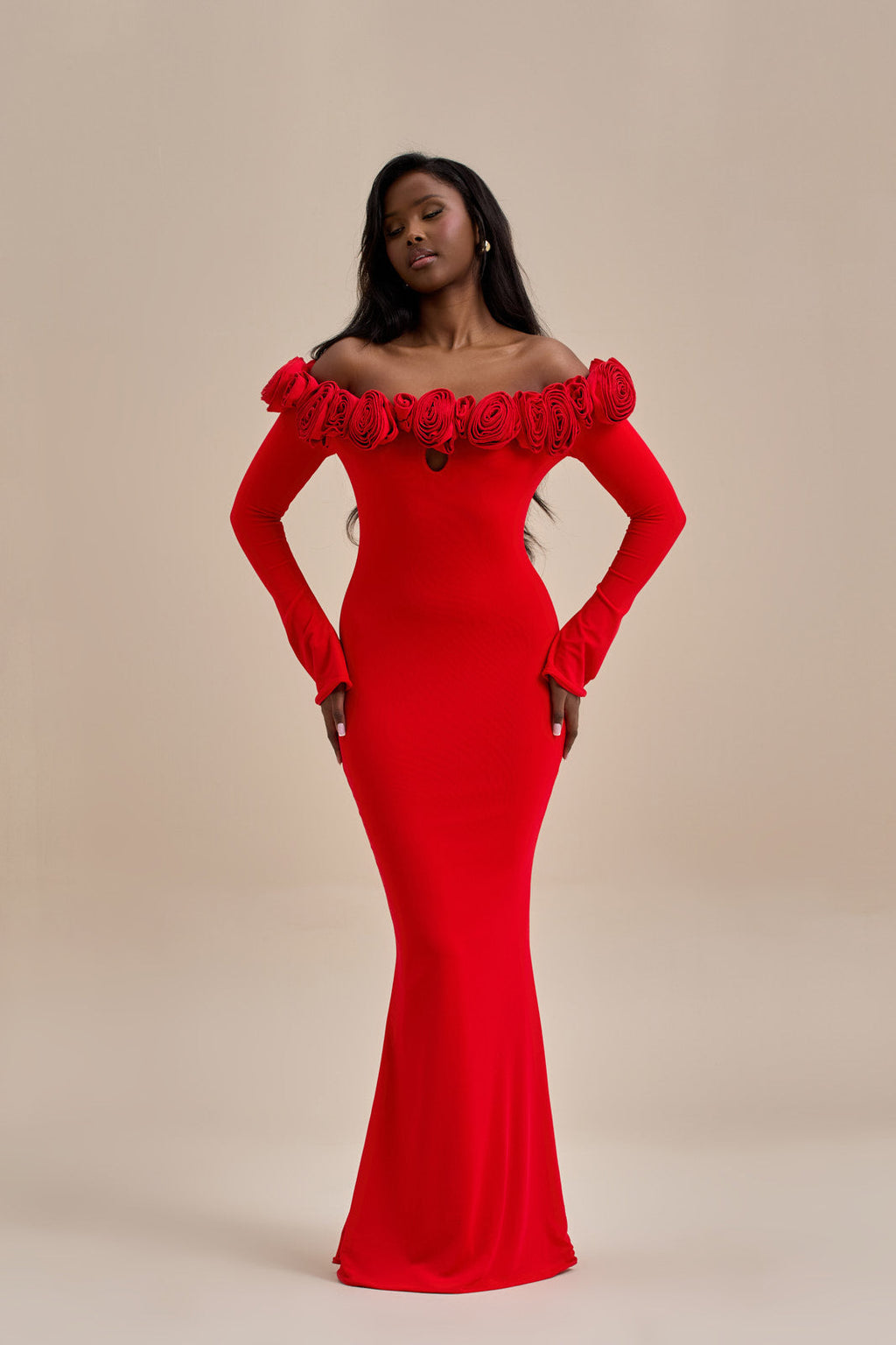 vestido largo rose