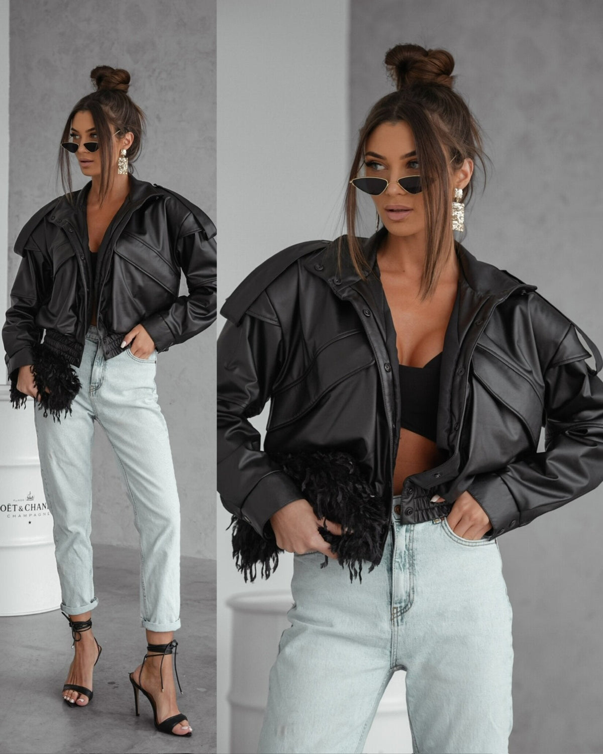 Chaqueta bomber Sandre de piel ecológica