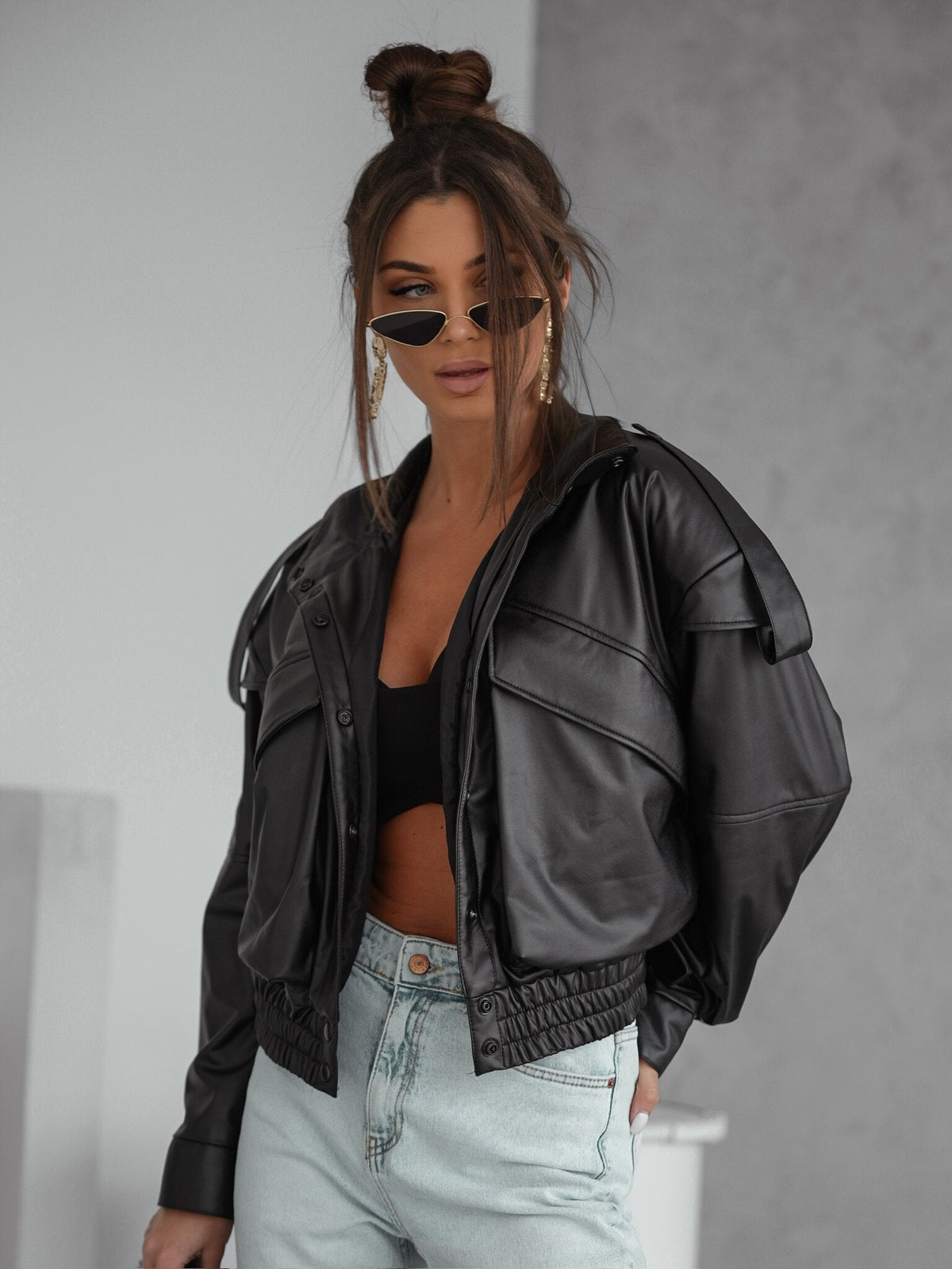 Chaqueta bomber Sandre de piel ecológica