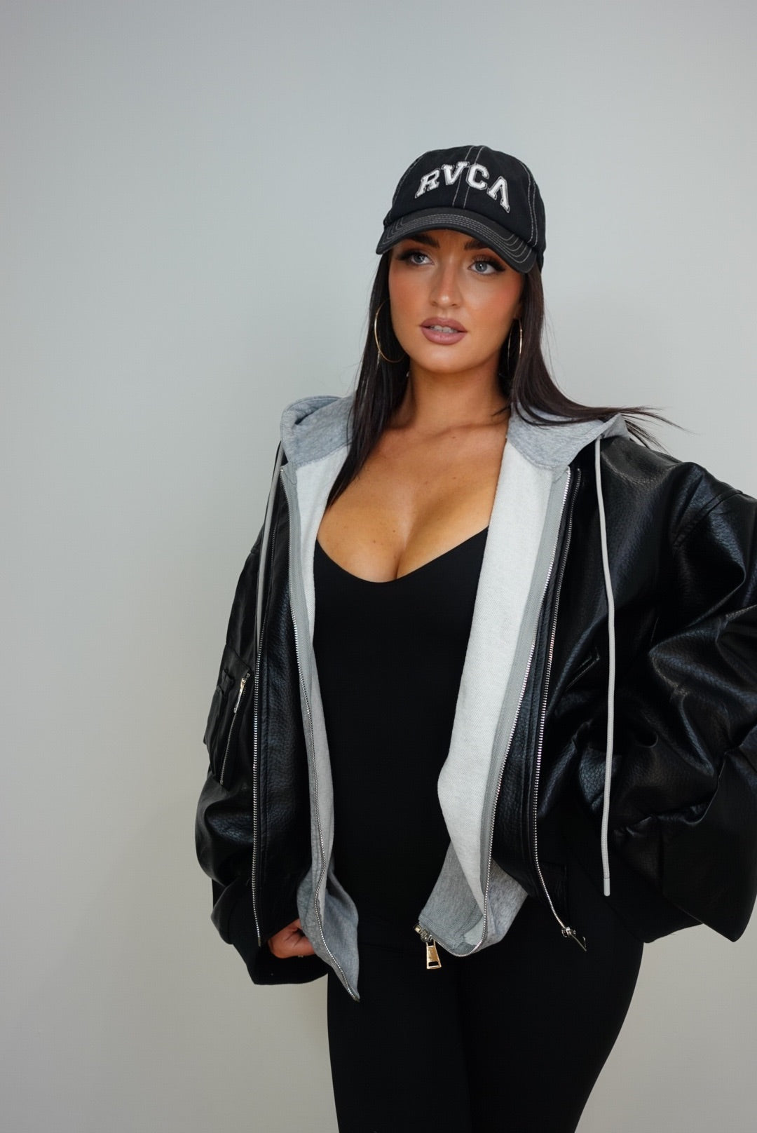 CHAQUETA SUDADERA EXTRA LOOSE NEGRA
