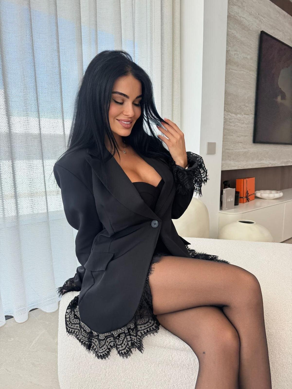 blazer encaje