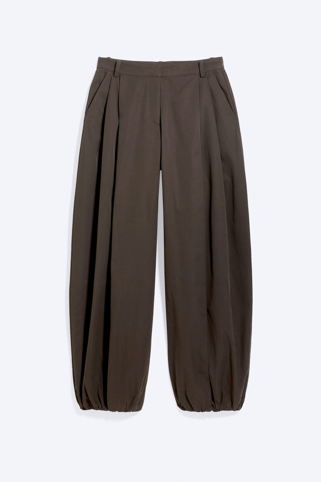 Pantalón balloon tiro bajo marrón oscuro