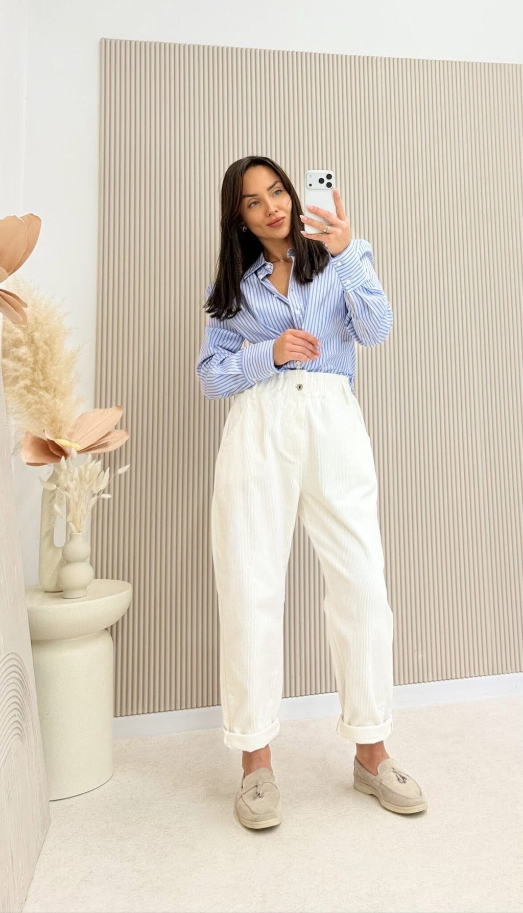 Pantalon Pana Luvie blanca