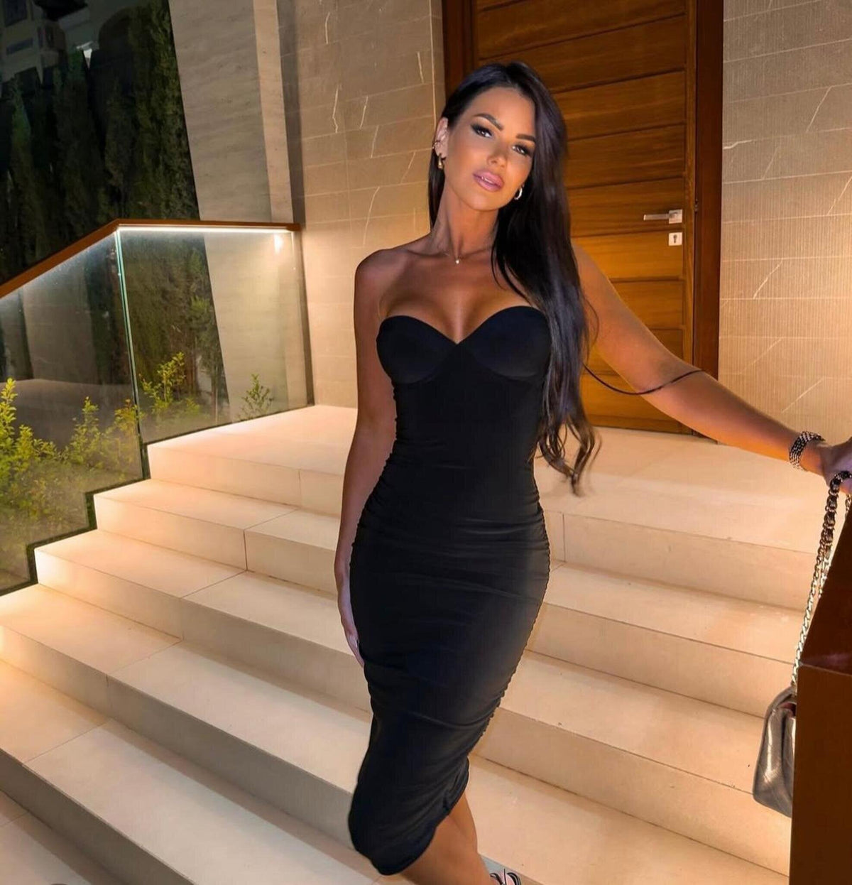 Vestido midi negro