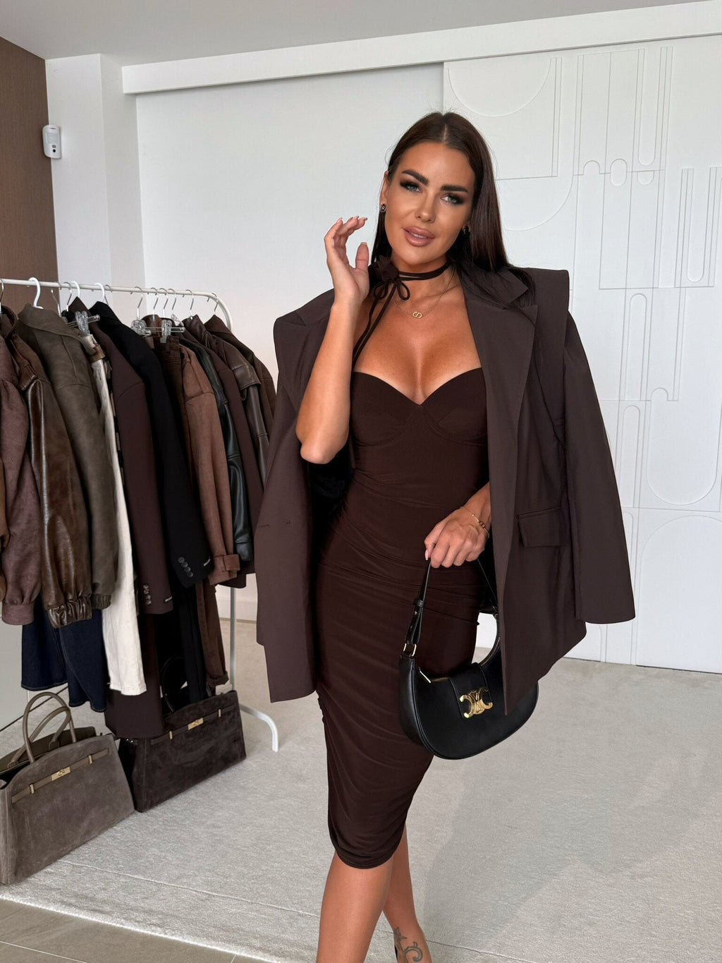 Vestido midi chocolate