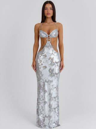 VESTIDO LARGO ALLIRA PLATA