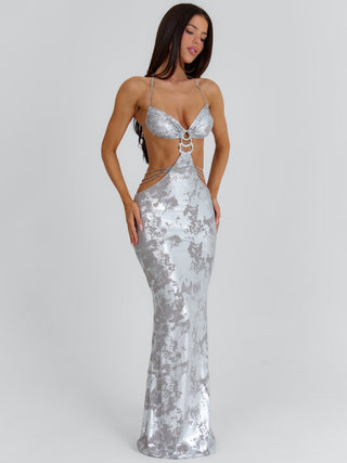 VESTIDO LARGO ALLIRA PLATA
