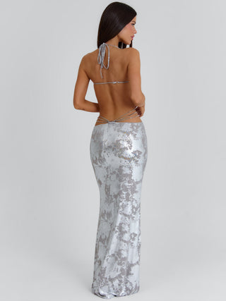 VESTIDO LARGO ALLIRA PLATA